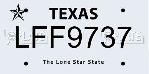 LFF9737 Texas License Plate
