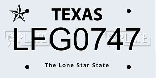 LFG0747 Texas License Plate