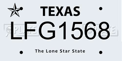 LFG1568 Texas License Plate