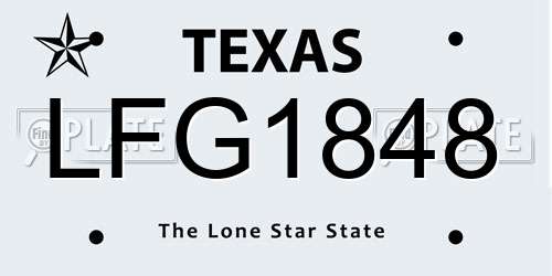 LFG1848 Texas License Plate