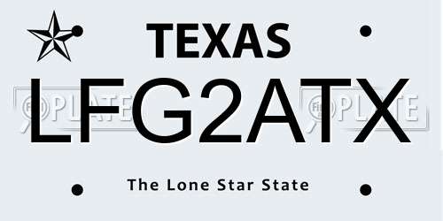LFG2ATX Texas License Plate