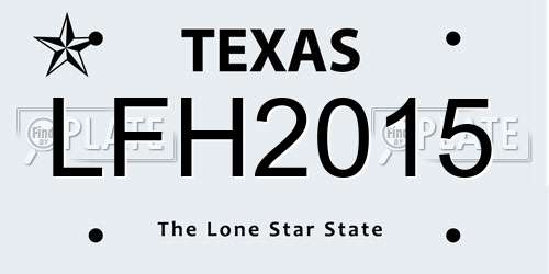 LFH2015 Texas License Plate