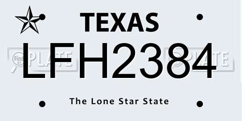 LFH2384 Texas License Plate