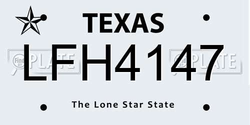 LFH4147 Texas License Plate