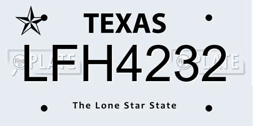 LFH4232 Texas License Plate