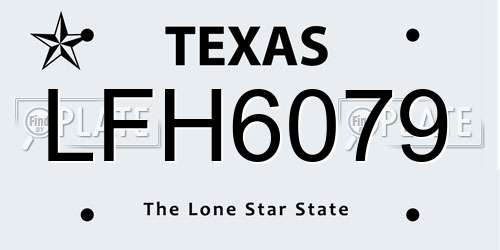 LFH6079 Texas License Plate
