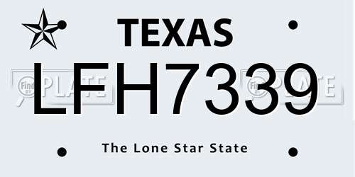 LFH7339 Texas License Plate