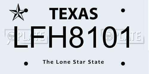 LFH8101 Texas License Plate