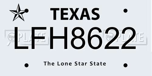 LFH8622 Texas License Plate