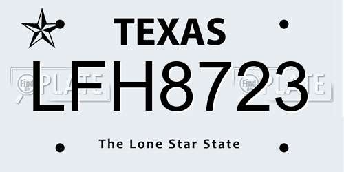 LFH8723 Texas License Plate