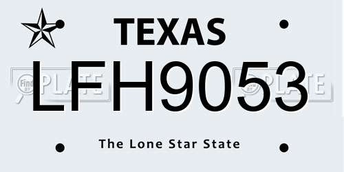 LFH9053 Texas License Plate