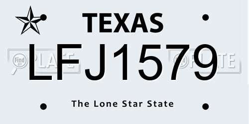 LFJ1579 Texas License Plate