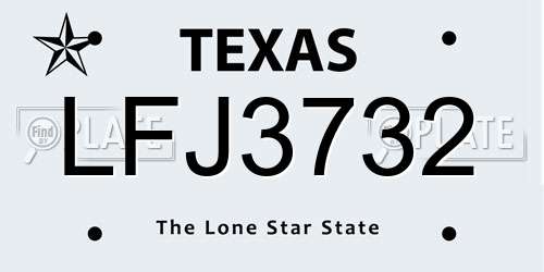 LFJ3732 Texas License Plate