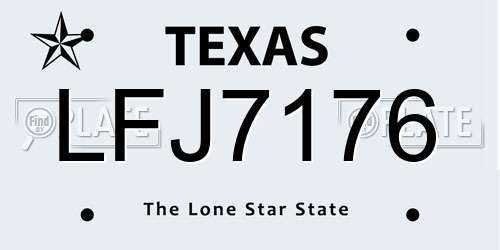 LFJ7176 Texas License Plate