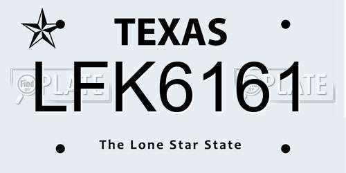 LFK6161 Texas License Plate