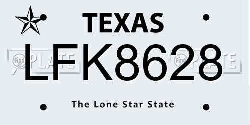 LFK8628 Texas License Plate