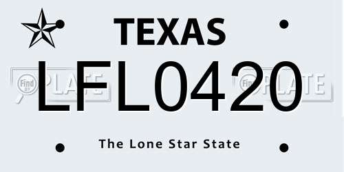 LFL0420 Texas License Plate