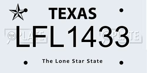 LFL1433 Texas License Plate