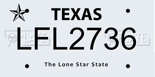 LFL2736 Texas License Plate