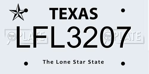 LFL3207 Texas License Plate