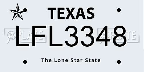LFL3348 Texas License Plate
