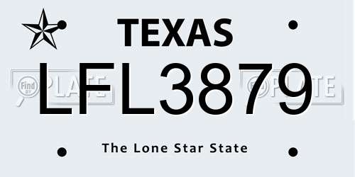 LFL3879 Texas License Plate