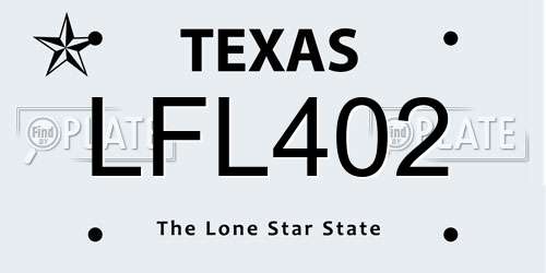 LFL402 Texas License Plate