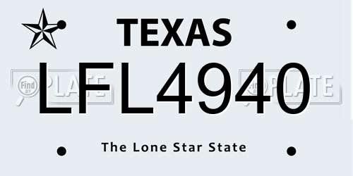 LFL4940 Texas License Plate