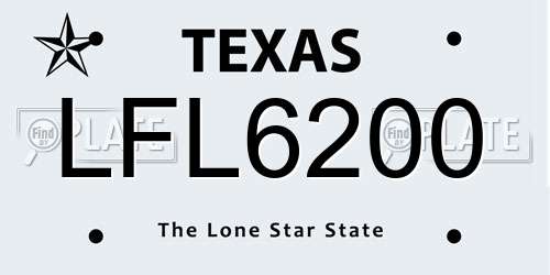 LFL6200 Texas License Plate