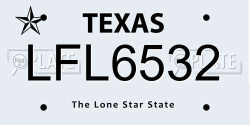 LFL6532 Texas License Plate