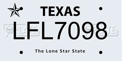 LFL7098 Texas License Plate