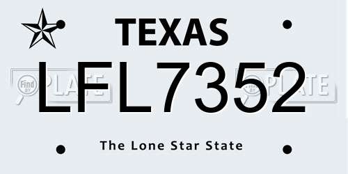 LFL7352 Texas License Plate