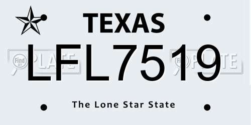 LFL7519 Texas License Plate