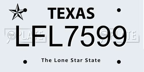 LFL7599 Texas License Plate