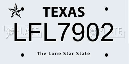 LFL7902 Texas License Plate