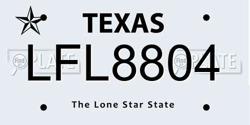 LFL8804 Texas License Plate