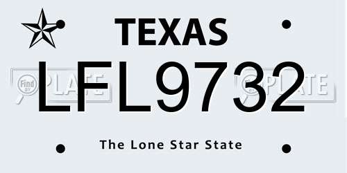 LFL9732 Texas License Plate