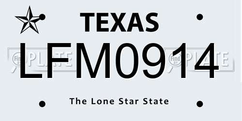 LFM0914 Texas License Plate