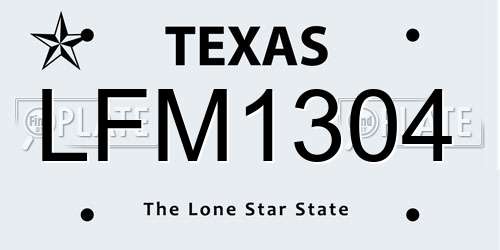 LFM1304 Texas License Plate