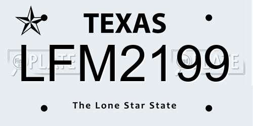 LFM2199 Texas License Plate