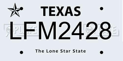 LFM2428 Texas License Plate