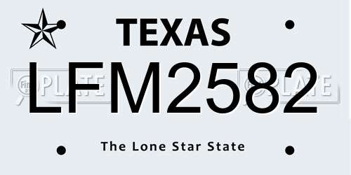 LFM2582 Texas License Plate