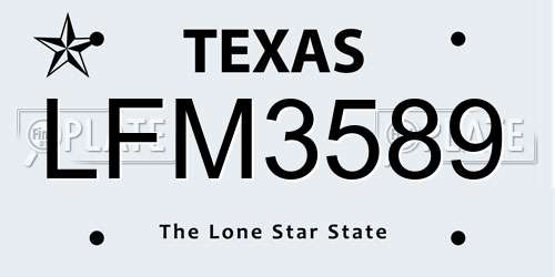 LFM3589 Texas License Plate