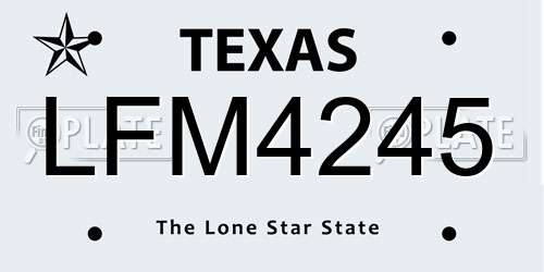 LFM4245 Texas License Plate