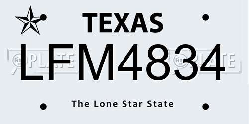 LFM4834 Texas License Plate
