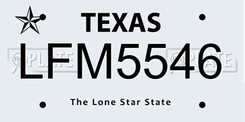 LFM5546 Texas License Plate