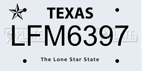 LFM6397 Texas License Plate