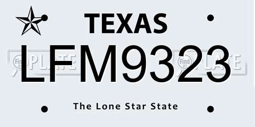 LFM9323 Texas License Plate