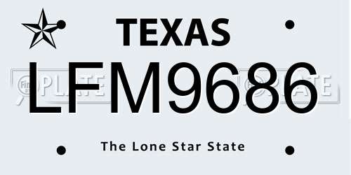 LFM9686 Texas License Plate