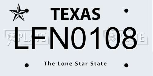 LFN0108 Texas License Plate